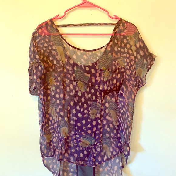 Lush High Low Sheer Blouse - Picture 2 of 3